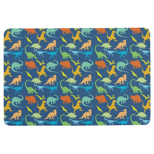 Colorful Dinosaurs Floor Mat | Zazzle.com