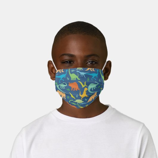 Colorful Dinosaurs Kids' Cloth Face Mask (Worn)