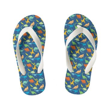 Colorful Dinosaurs Kid's Flip Flops