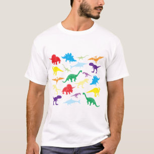 Colorful Dinosaurs Kids Pattern T-Shirt