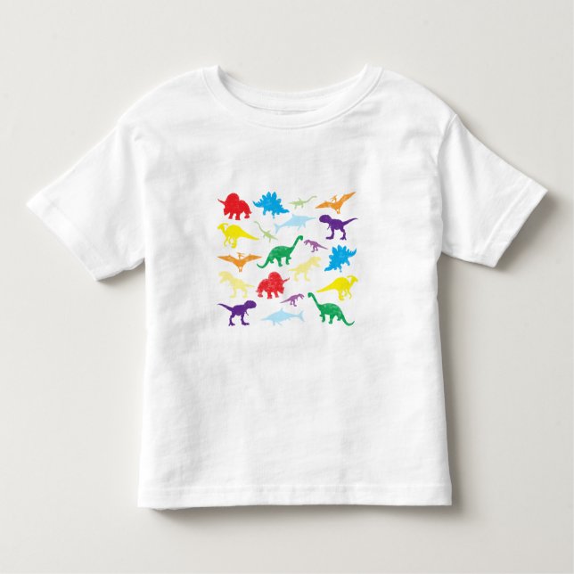 Colorful Dinosaurs Kids Pattern Toddler T-shirt (Front)