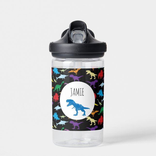 Colorful Dinosaurs Kids Pattern  Water Bottle (Front)