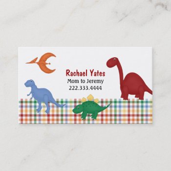 Colorful Dinosaurs Mommy Card by DizzyDebbie at Zazzle