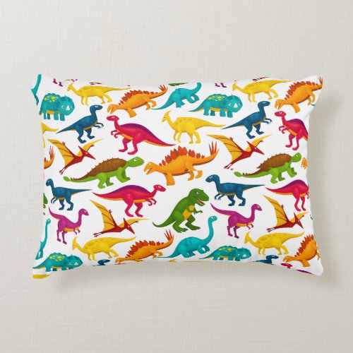 Colorful  Dinosaurs Pattern Accent Pillow