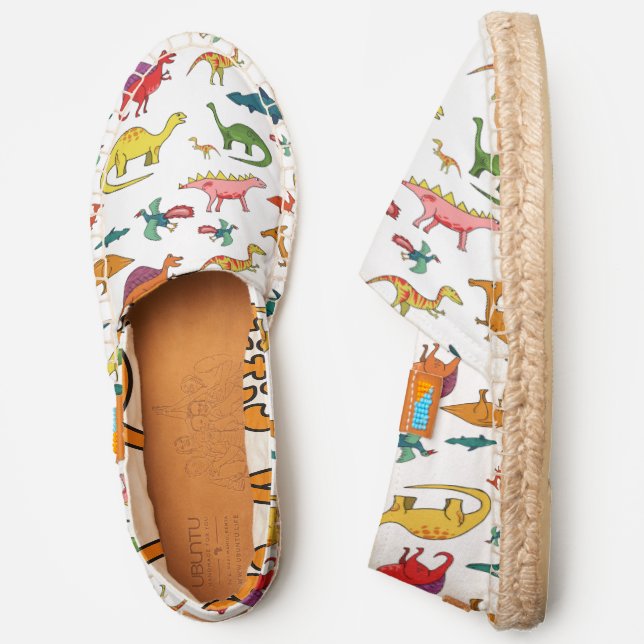 Colorful Dinosaurs Pattern Espadrilles (Side)