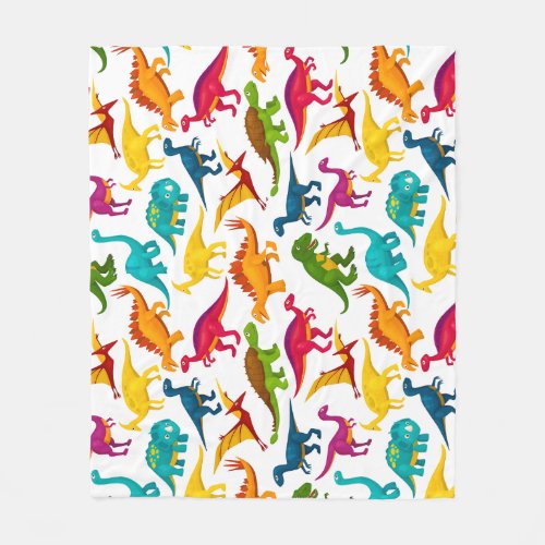 Colorful  Dinosaurs Pattern Fleece Blanket