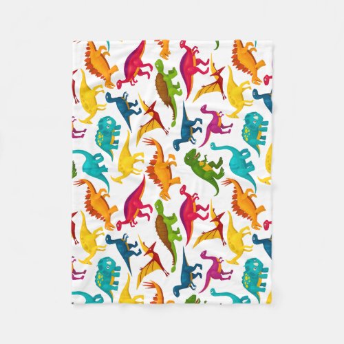 Colorful  Dinosaurs Pattern Fleece Blanket