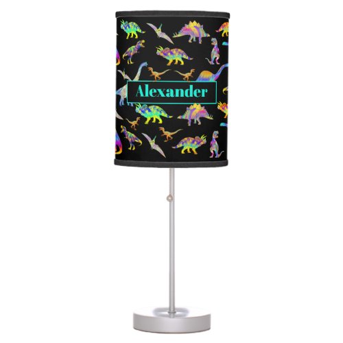Colorful Dinosaurs pattern Personalized Table Lamp