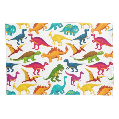 Colorful  Dinosaurs Pattern Pillow Case