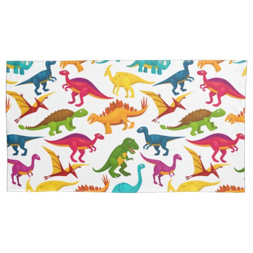 Colorful  Dinosaurs Pattern Pillow Case