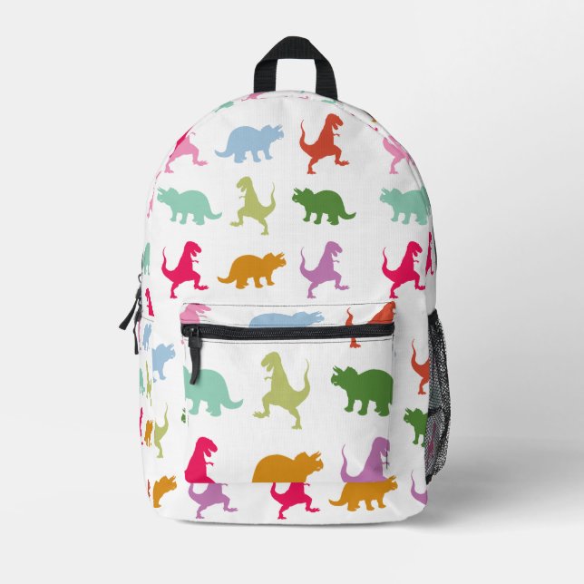 Colorful Dinosaurs  pattern Printed Backpack (Front)
