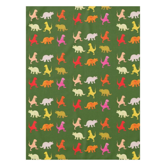 Colorful Dinosaurs  pattern Tablecloth (Front)