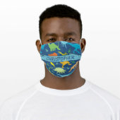 Colorful Dinosaurs Personalized Adult Cloth Face Mask (Worn)