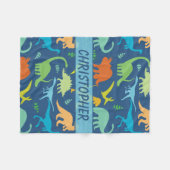 Colorful Dinosaurs Personalized Fleece Blanket (Front (Horizontal))
