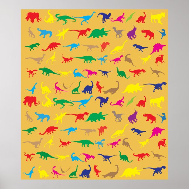 Colorful dinosaurs poster (Front)