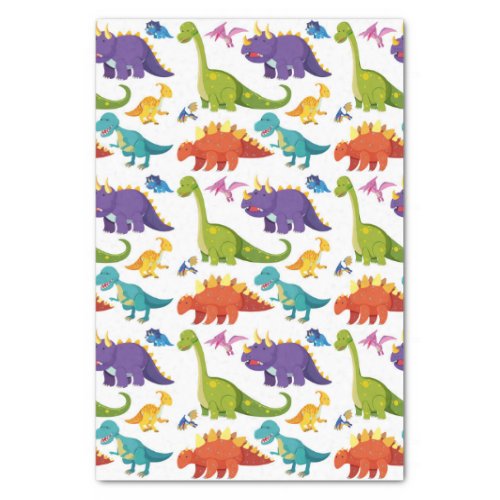 Colorful dinosaurs seamless pattern tissue paper