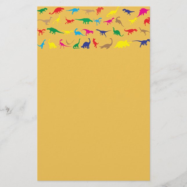 Colorful dinosaurs stationery (Front)