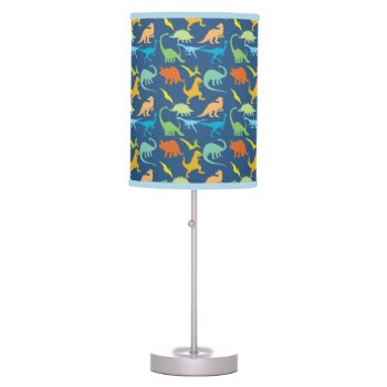 Colorful Dinosaurs Table Lamp by ironydesigns at Zazzle