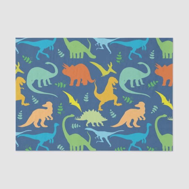 Colorful Dinosaurs Tissue Paper (Front)