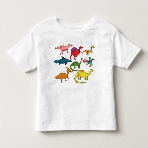 Colorful dinosaurs toddler t_shirt