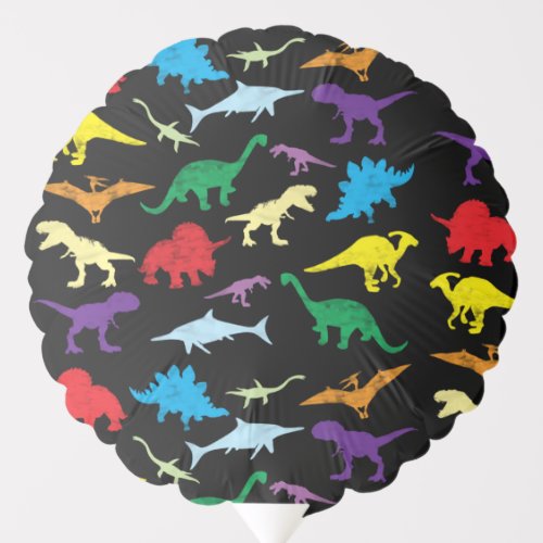 Colorful Dinosaurs Watercolor Kids Birthday Party Balloon