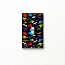 Colorful Dinosaurs Watercolor Kids Light Switch Cover