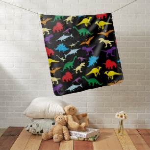 Colorful Dinosaurs Watercolor Kids Pattern Baby Blanket