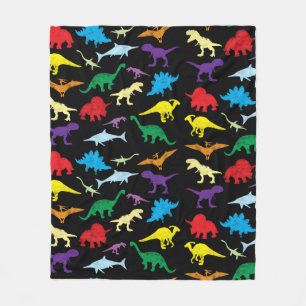 Colorful Dinosaurs Watercolor Kids Pattern Fleece Blanket