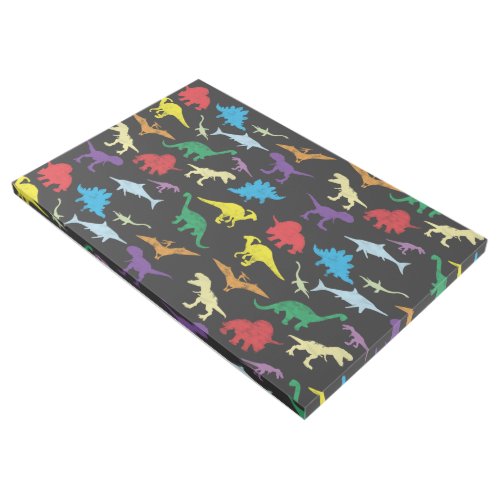 Colorful Dinosaurs Watercolor Kids Pattern  Gallery Wrap