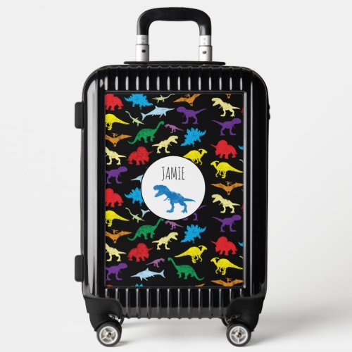 Colorful Dinosaurs Watercolor Kids Pattern Luggage