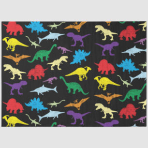 Colorful Dinosaurs Watercolor Kids Pattern Tissue Paper