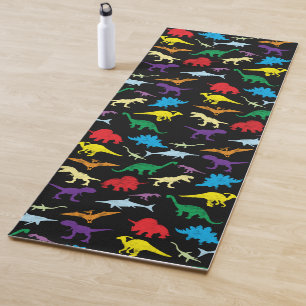 Colorful Dinosaurs Watercolor Kids Pattern Yoga Mat