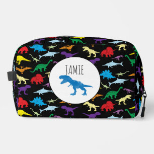 Colorful Dinosaurs Watercolor Kids Pencil Case Dopp Kit