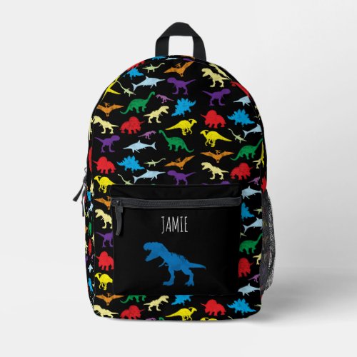Colorful Dinosaurs Watercolor Kids School Printed Backpack