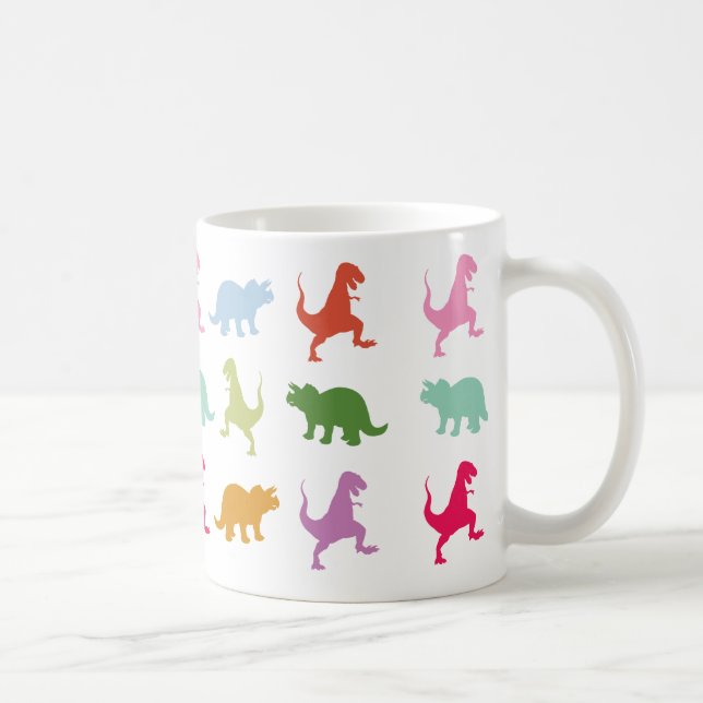 Colorful Dinosaurs White 325 ml  Classic Mug (Right)