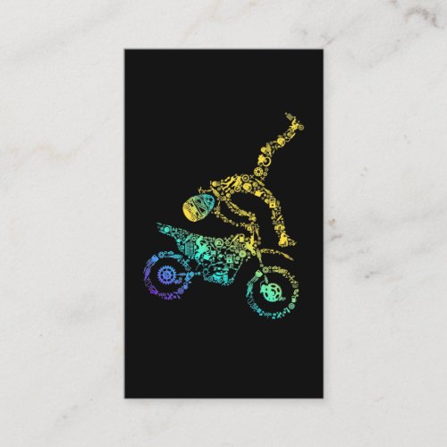 Colorful Dirt Bike Rider Motocross Business Card