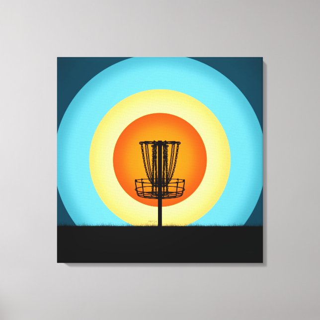 Colorful Disc Golf Basket Canvas Print (Front)