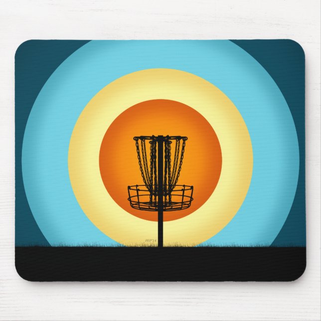 Colorful Disc Golf Basket Mouse Pad (Front)