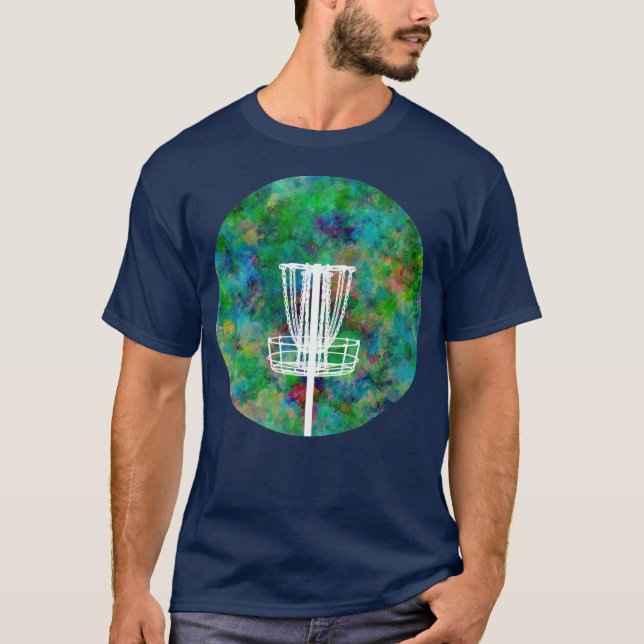 Colorful Disc Golf Basket T-Shirt (Front)