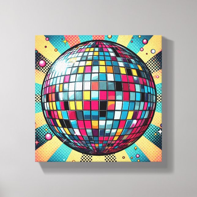 Colorful disco ball canvas art! print (Front)