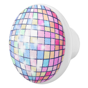 Colorful Disco Ball Ceramic Knob