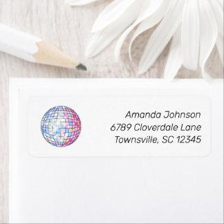 Colorful Disco Ball Return Address Label