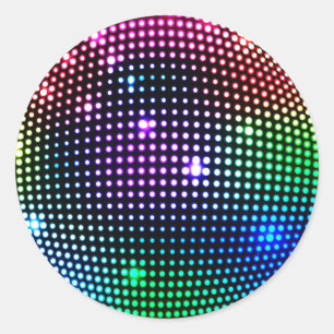 Colorful Disco Ball Round Sticker