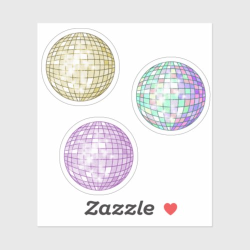 Colorful Disco Balls Sticker Set