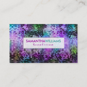 Colorful Disco Glitter Beautician Card
