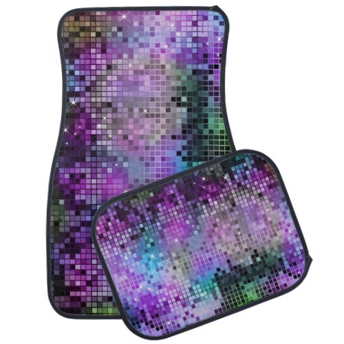 Colorful Disco Glitter Purple Overtones Car Mat