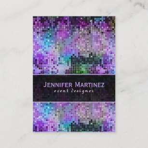 Colorful Disco Glitter & Sparkles Business Card