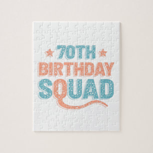 Colorful Distressed 70th birthday squad Jigsaw Puzzle