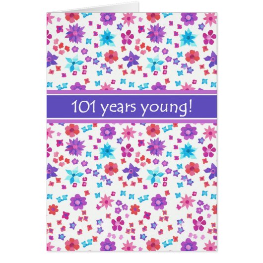 Colorful Ditsy Floral Age-specific 101st Birthday (Front)