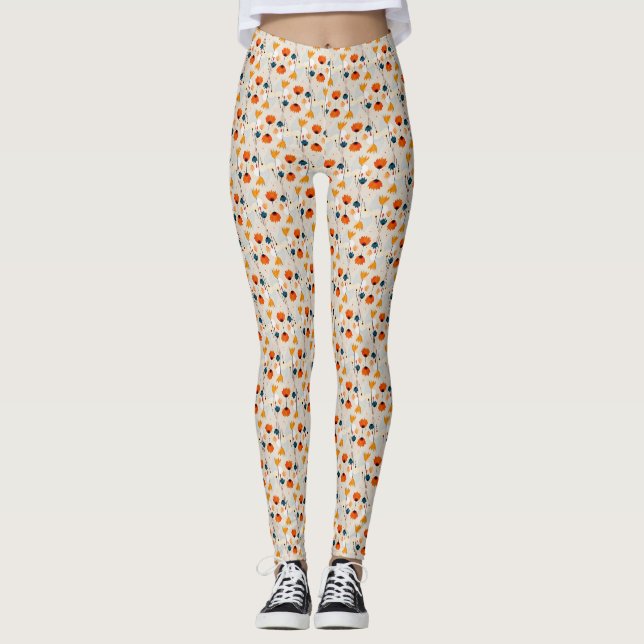 Colorful Ditsy Flowers Leggings (Front)